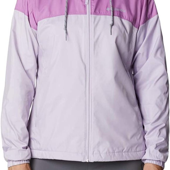 🆕Columbia Women's Flash Forward Lined Windbreaker Jacket, XS-Pale Lilac/Blossom - Picture 5 of 6